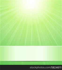 Nature Green Sunny Background with Place for Text - vector