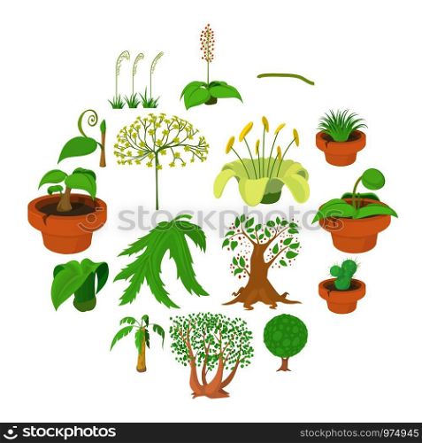 Nature green symbols icons set. Cartoon illustration of 16 nature green symbols vector icons for web. Nature green symbols icons set, cartoon style