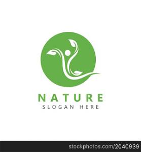 Nature Herbal Medicine Healthy People Wellness Vector Logo Design Template