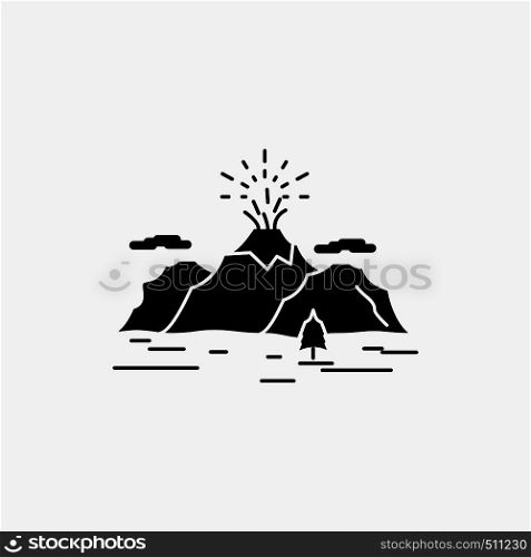 Nature, hill, landscape, mountain, blast Glyph Icon. Vector isolated illustration. Vector EPS10 Abstract Template background