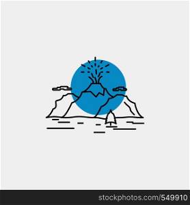 Nature, hill, landscape, mountain, blast Line Icon. Vector EPS10 Abstract Template background