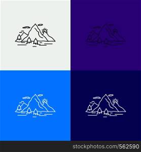 Nature, hill, landscape, mountain, scene Icon Over Various Background. Line style design, designed for web and app. Eps 10 vector illustration. Vector EPS10 Abstract Template background
