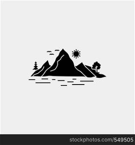 Nature, hill, landscape, mountain, tree Glyph Icon. Vector isolated illustration. Vector EPS10 Abstract Template background