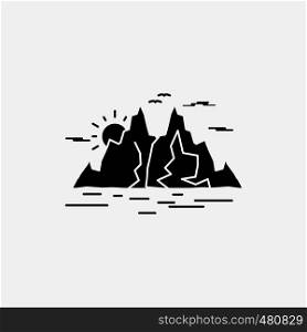 Nature, hill, landscape, mountain, water Glyph Icon. Vector isolated illustration. Vector EPS10 Abstract Template background