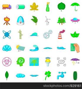 Nature icons set. Cartoon style of 36 nature vector icons for web isolated on white background. Nature icons set, cartoon style