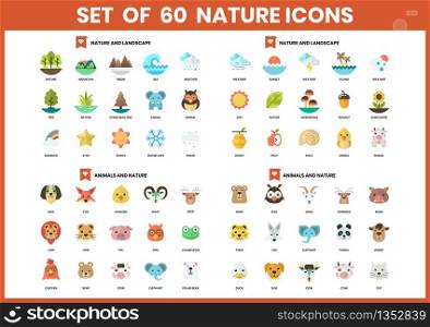 Nature icons set for business, marketing, management