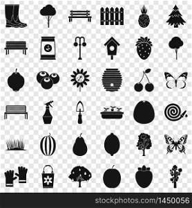Nature icons set. Simple style of 36 nature vector icons for web for any design. Nature icons set, simple style