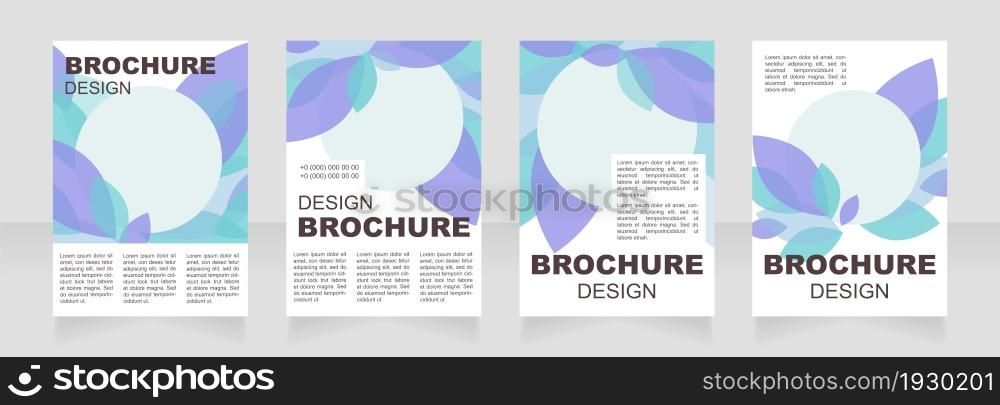 Nature information blank brochure layout design. Leaves decor. Vertical poster template set with empty copy space for text. Premade corporate reports collection. Editable flyer paper pages. Nature information blank brochure layout design