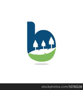 Nature landscape icon letter B logo design.