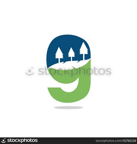 Nature landscape icon letter G logo design.