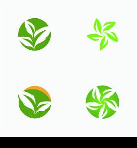 Nature leaf icon and symbol template vector