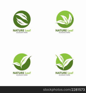 Nature leaf icon and symbol template vector