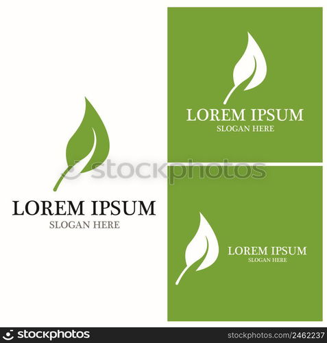 Nature leaf icon and symbol template vector