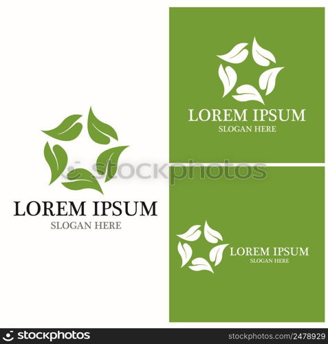 Nature leaf icon and symbol template vector