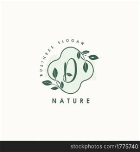Nature Letter D logo. Green vector logo design botanical floral leaf with initial letter logo icon for nature business.
