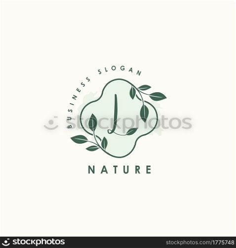 Nature Letter L logo. Green vector logo design botanical floral leaf with initial letter logo icon for nature business.