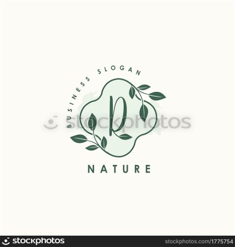 Nature Letter R logo. Green vector logo design botanical floral leaf with initial letter logo icon for nature business.