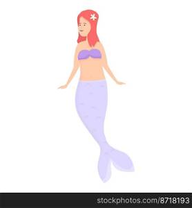 Nature mermaid icon cartoon vector. Sea girl. Cute ocean. Nature mermaid icon cartoon vector. Sea girl