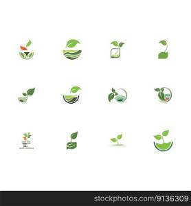 nature of green plant farm vector logo concept