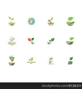nature of green plant farm vector logo concept