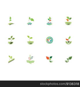 nature of green plant farm vector logo concept