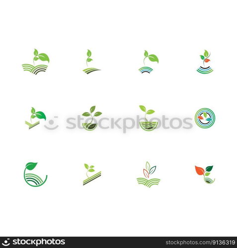 nature of green plant farm vector logo concept