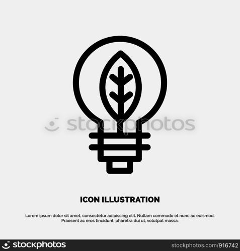 Nature, Of, Power, Bulb Line Icon Vector