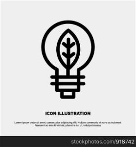 Nature, Of, Power, Bulb Line Icon Vector