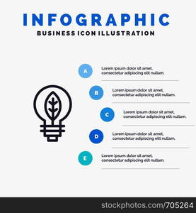 Nature, Of, Power, Bulb Line icon with 5 steps presentation infographics Background