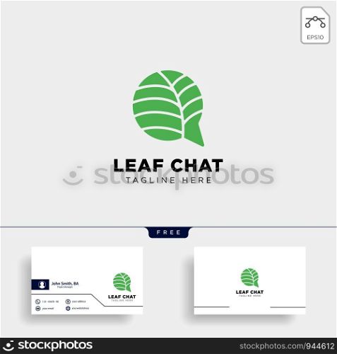 nature or leaf chat message logo template vector illustration icon element isolated. nature or leaf chat message logo template vector illustration