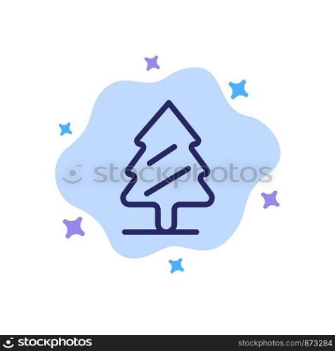 Nature, Pine, Spring, Tree Blue Icon on Abstract Cloud Background