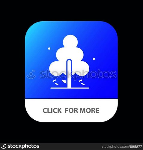 Nature, Pine, Spring, Tree Mobile App Button. Android and IOS Glyph Version