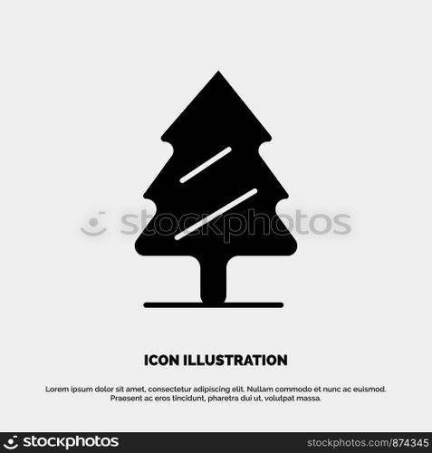 Nature, Pine, Spring, Tree solid Glyph Icon vector