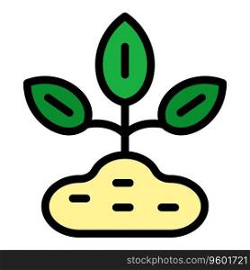 Nature plant icon outline vector. Leaf tech. Eco care color flat. Nature plant icon vector flat