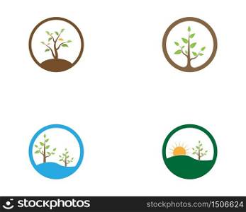 Nature plant logo vector illustration