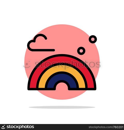 Nature, Rainbow, Spring, Wave Abstract Circle Background Flat color Icon