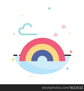 Nature, Rainbow, Spring, Wave Abstract Flat Color Icon Template