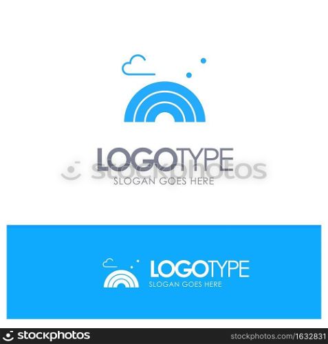 Nature, Rainbow, Spring, Wave Blue Solid Logo with place for tagline
