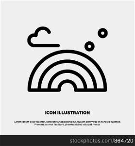 Nature, Rainbow, Spring, Wave Line Icon Vector