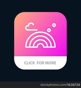 Nature, Rainbow, Spring, Wave Mobile App Button. Android and IOS Line Version