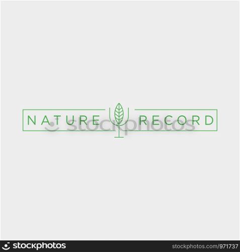 nature record leaf studio line badge simple logo template vector illustration icon element - vector. nature record leaf studio line badge simple logo template vector illustration icon element