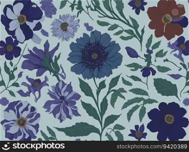 Nature s Bouquet  A Beautiful Floral Pattern with Organic Flowers for Seamless Design