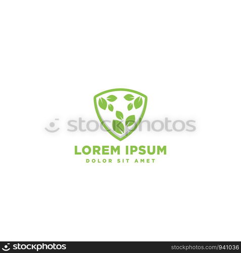 nature shield eco logo template vector illustration icon element - vector. nature shield eco logo template vector illustration icon element