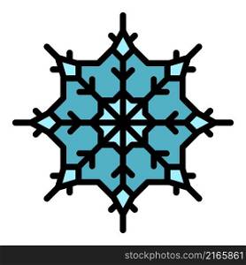 Nature snowflake icon. Outline nature snowflake vector icon color flat isolated. Nature snowflake icon color outline vector
