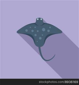 Nature stingray icon flat vector. Animal marine. Cute electric scuba. Nature stingray icon flat vector. Animal marine