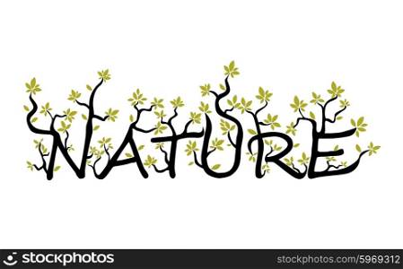 Nature text from branches and leaves