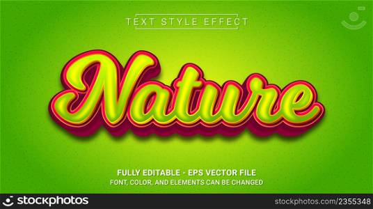 Nature Text Style Effect. Editable Graphic Text Template.