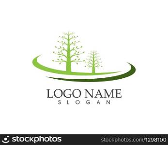 Nature tree road logo vector illustration