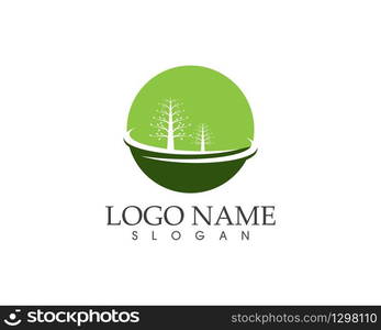 Nature tree road logo vector illustration