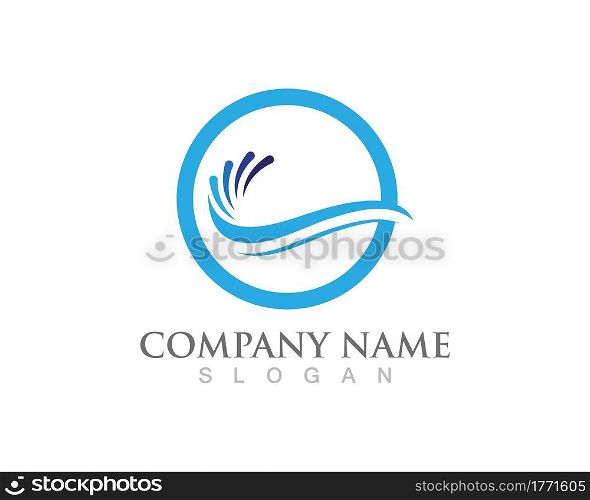 Nature Water wave logo and symbol design template